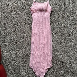 No Boundaries Pink Asymmetrical Maxi Dress